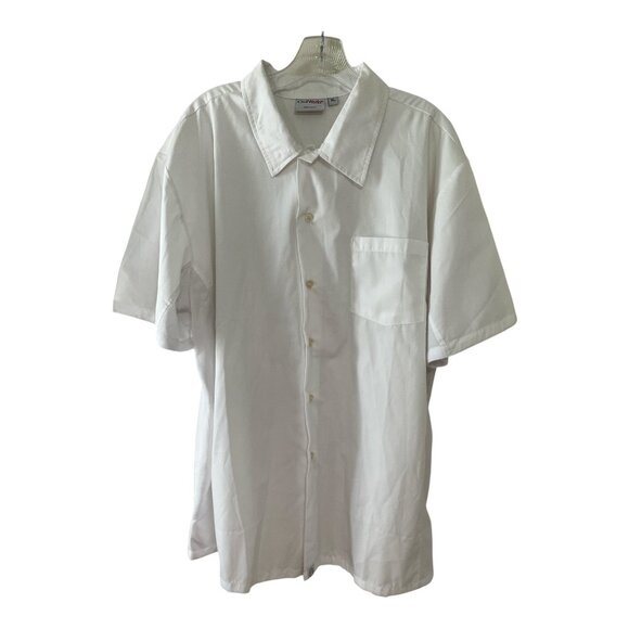 Chef Works White Short Sleeve Button-Down Shirt – Size XL – 65/35 Poly Cotton - Picture 1 of 7